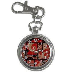 Red And Brown Abstraction Key Chain Watches by Valentinaart