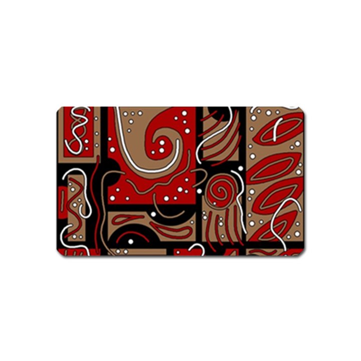 Red and brown abstraction Magnet (Name Card)