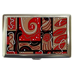 Red And Brown Abstraction Cigarette Money Cases by Valentinaart