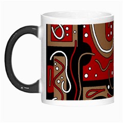 Red And Brown Abstraction Morph Mugs by Valentinaart