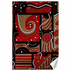 Red And Brown Abstraction Canvas 20  X 30   by Valentinaart