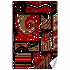 Red And Brown Abstraction Canvas 24  X 36  by Valentinaart