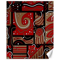 Red And Brown Abstraction Canvas 11  X 14   by Valentinaart