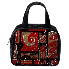 Red And Brown Abstraction Classic Handbags (one Side) by Valentinaart