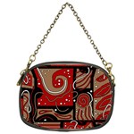 Red and brown abstraction Chain Purses (One Side)  Front