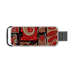 Red And Brown Abstraction Portable Usb Flash (one Side) by Valentinaart