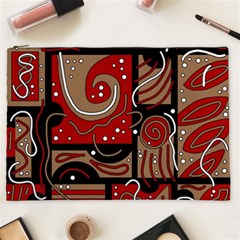 Red And Brown Abstraction Cosmetic Bag (xxl)  by Valentinaart