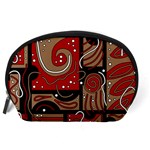 Red and brown abstraction Accessory Pouches (Large)  Back