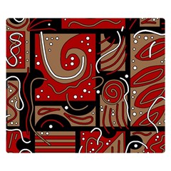 Red And Brown Abstraction Double Sided Flano Blanket (small)  by Valentinaart