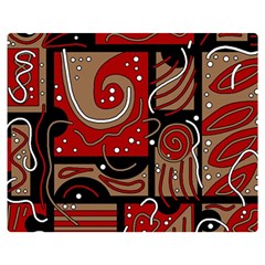 Red And Brown Abstraction Double Sided Flano Blanket (medium)  by Valentinaart