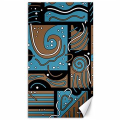 Blue And Brown Abstraction Canvas 40  X 72   by Valentinaart