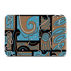 Blue And Brown Abstraction Plate Mats by Valentinaart