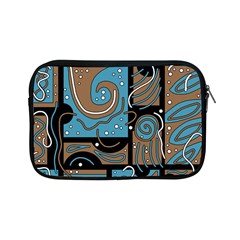 Blue And Brown Abstraction Apple Ipad Mini Zipper Cases by Valentinaart