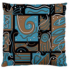 Blue And Brown Abstraction Standard Flano Cushion Case (two Sides) by Valentinaart