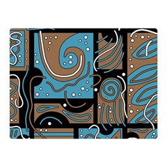 Blue And Brown Abstraction Double Sided Flano Blanket (mini)  by Valentinaart