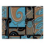 Blue and brown abstraction Double Sided Flano Blanket (Large)  80 x60  Blanket Front