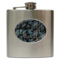 Blue Town Hip Flask (6 Oz) by Valentinaart