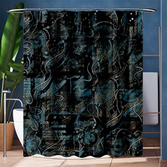 Blue Town Shower Curtain 60  X 72  (medium)  by Valentinaart