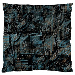 Blue Town Large Cushion Case (one Side) by Valentinaart