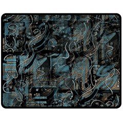 Blue Town Double Sided Fleece Blanket (medium)  by Valentinaart