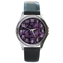 Purple Town Round Metal Watch by Valentinaart