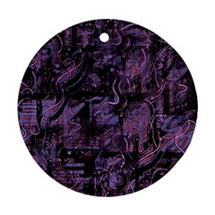 Purple Town Ornament (round)  by Valentinaart