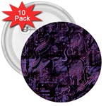 Purple town 3  Buttons (10 pack)  Front