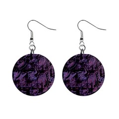 Purple Town Mini Button Earrings by Valentinaart