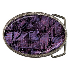 Purple Town Belt Buckles by Valentinaart