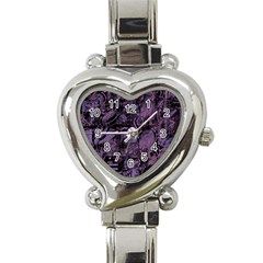 Purple Town Heart Italian Charm Watch by Valentinaart