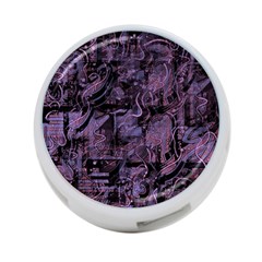 Purple Town 4-port Usb Hub (one Side) by Valentinaart