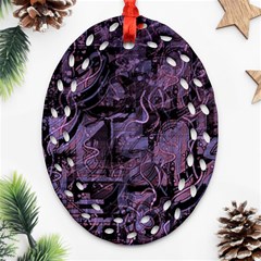 Purple Town Oval Filigree Ornament (2-side)  by Valentinaart