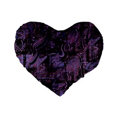 Purple Town Standard 16  Premium Heart Shape Cushions by Valentinaart