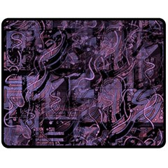 Purple Town Double Sided Fleece Blanket (medium)  by Valentinaart