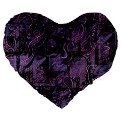 Purple Town Large 19  Premium Flano Heart Shape Cushions by Valentinaart