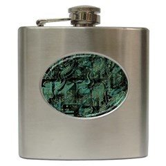 Green Town Hip Flask (6 Oz) by Valentinaart