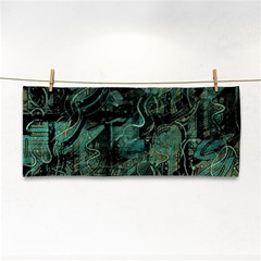 Green Town Hand Towel by Valentinaart