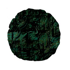 Green Town Standard 15  Premium Round Cushions by Valentinaart