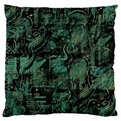 Green Town Large Flano Cushion Case (one Side) by Valentinaart