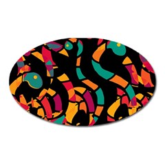 Colorful Snakes Oval Magnet by Valentinaart