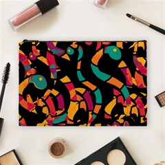 Colorful Snakes Cosmetic Bag (large)  by Valentinaart