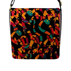 Colorful Snakes Flap Messenger Bag (l)  by Valentinaart