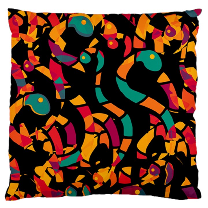 Colorful snakes Large Flano Cushion Case (One Side)