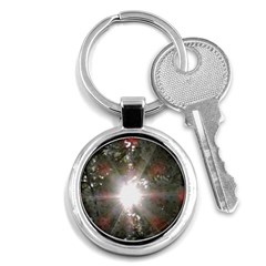 Sun Rays Through White Cherry Blossoms Key Chains (round)  by picsaspassion