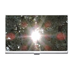 Sun Rays Through White Cherry Blossoms Business Card Holders by picsaspassion