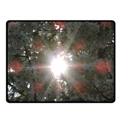 Sun Rays Through White Cherry Blossoms Double Sided Fleece Blanket (small) 