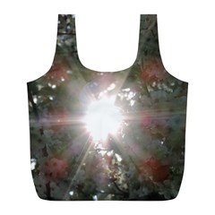 Sun Rays Through White Cherry Blossoms Full Print Recycle Bags (l)  by picsaspassion