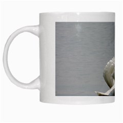 Swimming White Swan White Mugs by picsaspassion