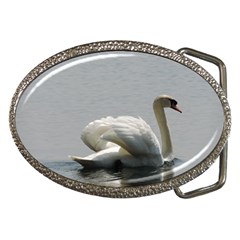 Swimming White Swan Belt Buckles