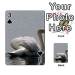 Swimming white Swan Playing Cards 54 Designs  Front - Spade3